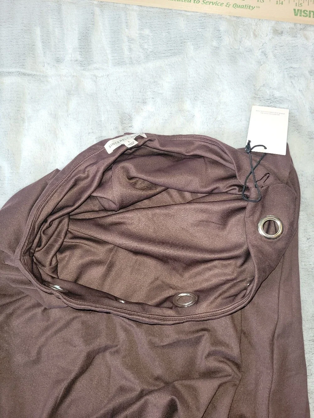 Sincerely Jules Womens Large Brown Bodycon Maxi Skirt Boho Chic Festival Concert